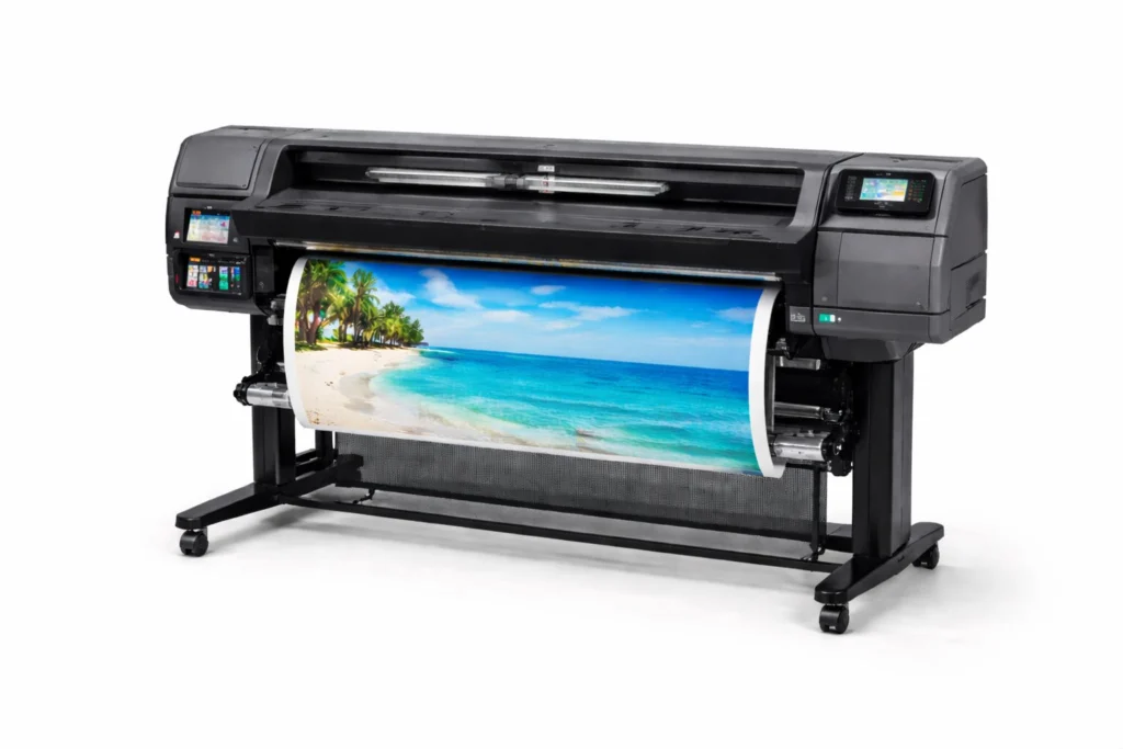 Large format printer with beach print