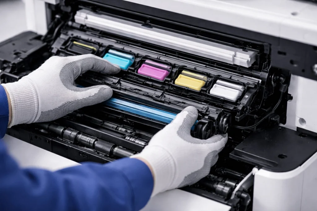 Replacing printer toner cartridges