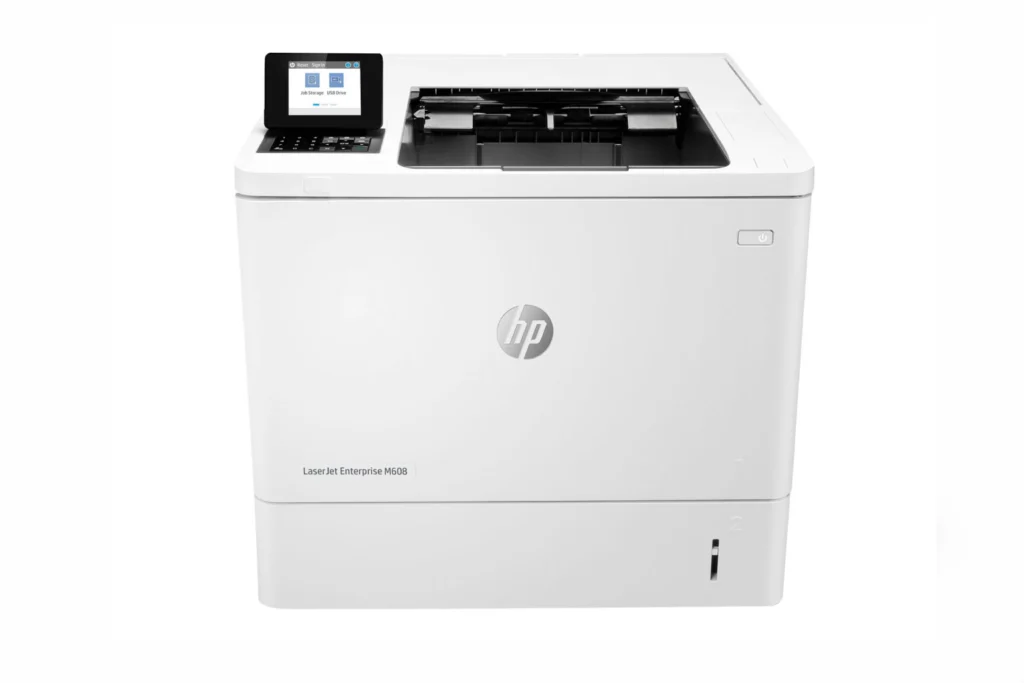 HP LaserJet printer with touchscreen