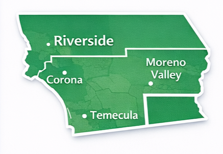 Map of Riverside County, California.