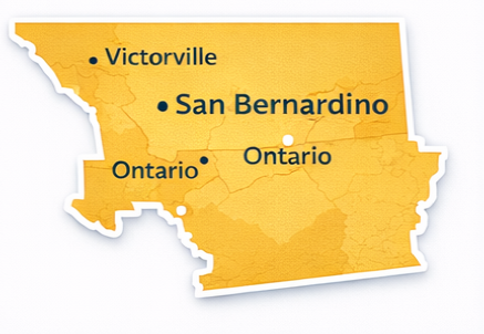 Map highlighting San Bernardino area