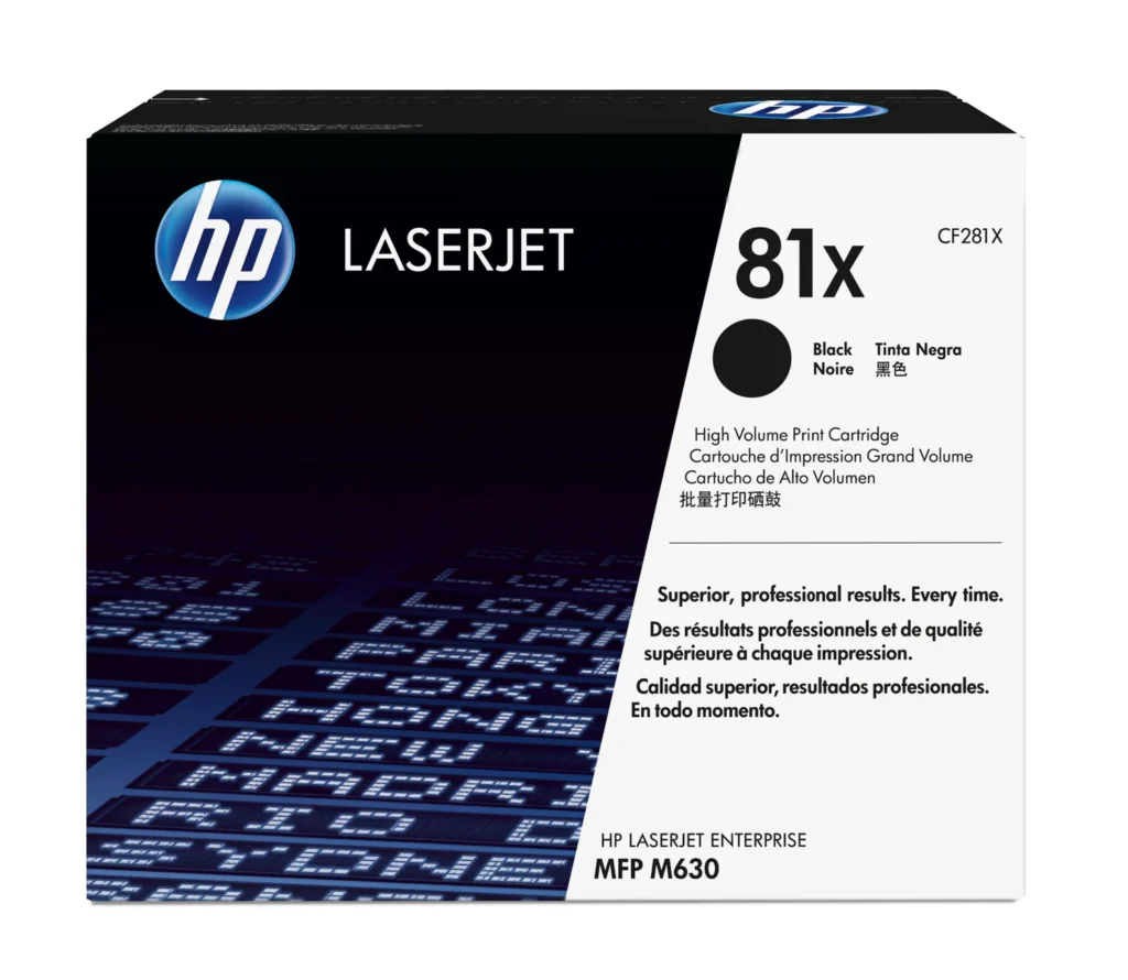 HP LaserJet print cartridge packaging
